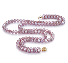 6-6.5mm AA Quality Freshwater Cultured Pearl Necklace in Vanessa Lavender