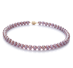 7.5-8mm AAA Quality Freshwater Cultured Pearl Necklace in Lavender