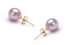 7-8mm AAAA Quality Freshwater Cultured Pearl Earring Pair in Lavender