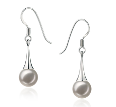 7-8mm AA Quality Japanese Akoya Cultured Pearl Earring Pair in Sandra White