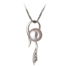 7-8mm AA Quality Japanese Akoya Cultured Pearl Pendant in Jennifer White