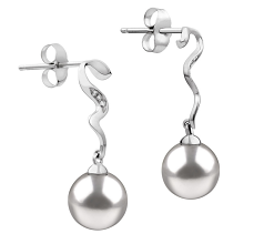 8-9mm AAA Quality Japanese Akoya Cultured Pearl Earring Pair in Tamara White