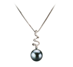 6-7mm AA Quality Japanese Akoya Cultured Pearl Pendant in Greta Black