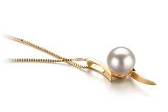 6-7mm AA Quality Japanese Akoya Cultured Pearl Pendant in Lanella White