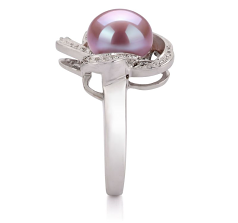 9-10mm AA Quality Freshwater Cultured Pearl Ring in Fiona Lavender