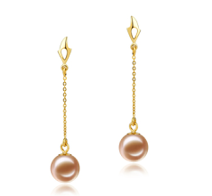 6-7mm AAAA Quality Freshwater Cultured Pearl Earring Pair in Misha Pink