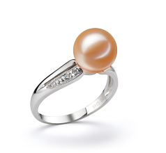 9-10mm AAAA Quality Freshwater Cultured Pearl Ring in Caroline Pink