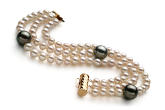 5-11mm AA Quality Tahitian and Freshwater Cultured Pearl Bracelet in Black