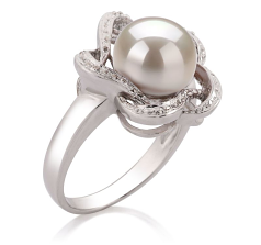 9-10mm AA Quality Freshwater Cultured Pearl Ring in Fiona White