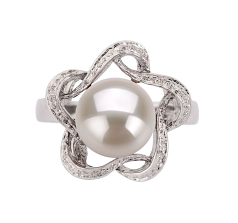 9-10mm AA Quality Freshwater Cultured Pearl Ring in Fiona White