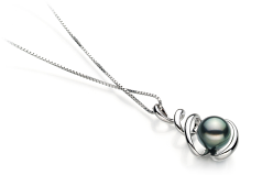 8-9mm AAA Quality Tahitian Cultured Pearl Pendant in Eldova Black