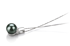 8-9mm AAA Quality Tahitian Cultured Pearl Pendant in Vivian Black