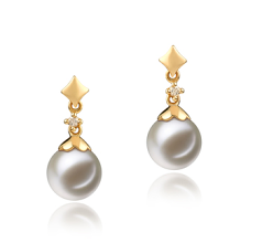 7-8mm AAAA Quality Freshwater Cultured Pearl Earring Pair in Georgia White