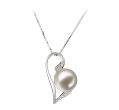 7-8mm AAAA Quality Freshwater Cultured Pearl Pendant in Carlin White