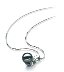 8-9mm AAA Quality Japanese Akoya Cultured Pearl Pendant in Vivian Black