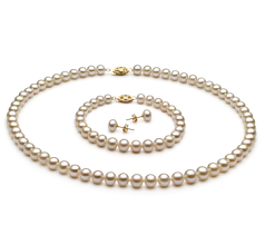 6-7mm AA Quality Freshwater Cultured Pearl Set in White