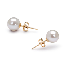 6-7mm AAAA Quality Freshwater Cultured Pearl Earring Pair in White