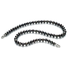 8-9mm A Quality Freshwater Cultured Pearl Necklace in Sinead Black