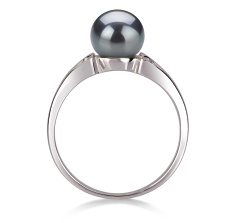 6-7mm AA Quality Freshwater Cultured Pearl Ring in Jessica Black