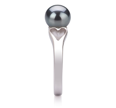 6-7mm AA Quality Freshwater Cultured Pearl Ring in Jessica Black