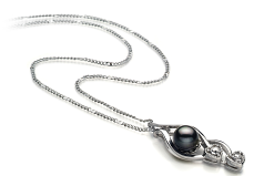 7-8mm AA Quality Freshwater Cultured Pearl Pendant in Eudora Black