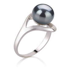 9-10mm AA Quality Freshwater Cultured Pearl Ring in Sadie Black