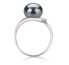 9-10mm AA Quality Freshwater Cultured Pearl Ring in Sadie Black