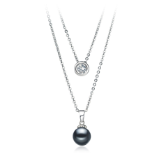 7-8mm AAAA Quality Freshwater Cultured Pearl Necklace in Ramona Black