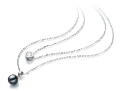 7-8mm AAAA Quality Freshwater Cultured Pearl Necklace in Ramona Black