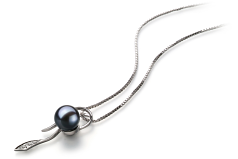 7-8mm AAAA Quality Freshwater Cultured Pearl Pendant in Jennifer Black