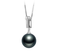 10-11mm AAA Quality Tahitian Cultured Pearl Pendant in Aoife Black