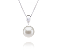 9-10mm AAAA Quality Freshwater Cultured Pearl Pendant in Nicole White