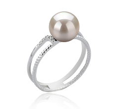 8-9mm AAA Quality Japanese Akoya Cultured Pearl Ring in Rahara White