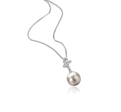 7-8mm AA Quality Japanese Akoya Cultured Pearl Pendant in Coralie White