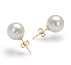 10-11mm AAAA Quality Freshwater Cultured Pearl Earring Pair in White