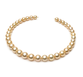 10-13.3mm AAA Quality South Sea Cultured Pearl Necklace in 18-inch Gold