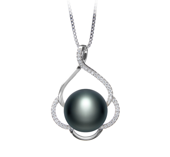 12-13mm AA Quality Freshwater Cultured Pearl Pendant in Alyssa Black