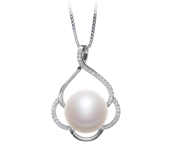 12-13mm AA Quality Freshwater Cultured Pearl Pendant in Alyssa White