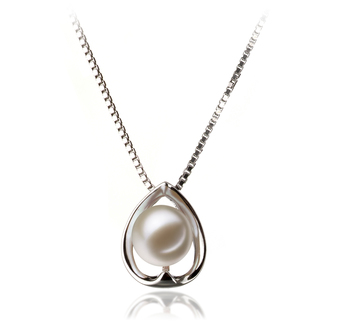 6-7mm AAAA Quality Freshwater Cultured Pearl Pendant in Amanda White