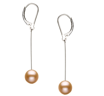 8-9mm AA Quality Freshwater Cultured Pearl Earring Pair in Amy Pink