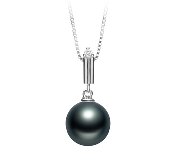 10-11mm AAA Quality Tahitian Cultured Pearl Pendant in Aoife Black