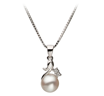 6-7mm AA Quality Japanese Akoya Cultured Pearl Pendant in Ariana White