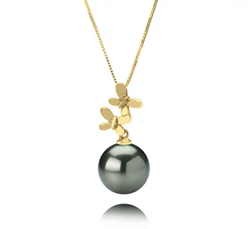 10-10.5mm AAA Quality Tahitian Cultured Pearl Pendant in Barbara Black 10-10.5mm AAA Quality Tahitian Cultured Pearl Pendant in Barbara Black