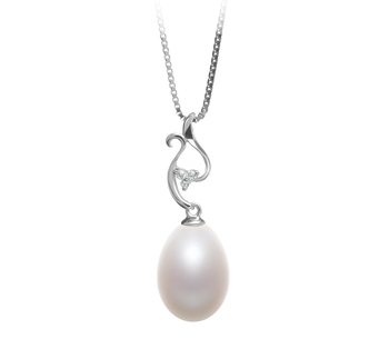 10-11mm AA - Drop Quality Freshwater Cultured Pearl Pendant in Benita White