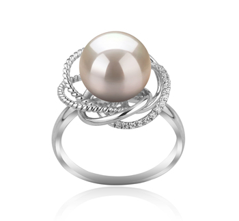 9-10mm AAAA Quality Freshwater Cultured Pearl Ring in Bobbie White