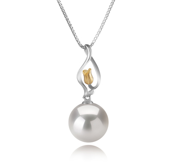11-12mm AAAA Quality Freshwater - Edison Cultured Pearl Pendant in Caresse White