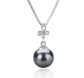 7-8mm AA Quality Japanese Akoya Cultured Pearl Pendant in Coralie Black