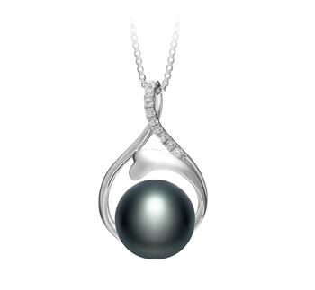 10-11mm AAA Quality Freshwater Cultured Pearl Pendant in Daiya Black