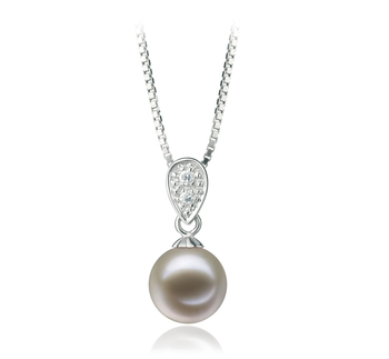 7-8mm AAAA Quality Freshwater Cultured Pearl Pendant in Daria White