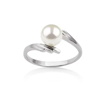 6-7mm AAA Quality Japanese Akoya Cultured Pearl Ring in Daron White 6-7mm AAA Quality Japanese Akoya Cultured Pearl Ring in Daron White